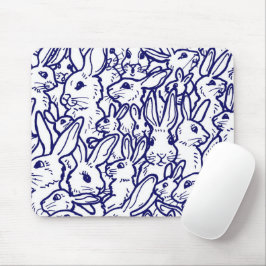 Mousepad Marinho Azul Coelho Branco Coelho Coelhinho com De