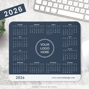 Mousepad Marinho Blue Business Logotipo do mouse Calendário