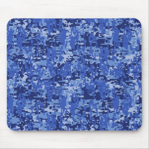 Mousepad Marinho Blue Digital Pixels Texture Decor