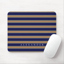 Mousepad Marinho Castanho Azul Escuro Monograma
