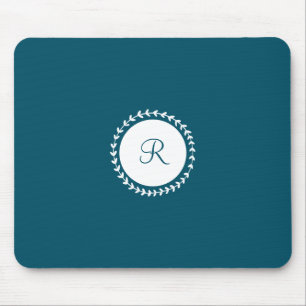 Mousepad Marinho do Monograma Moderno Azul