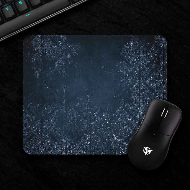 Mousepad Marinho Glimmery Grunge | Damasco Azul Espelho (Criador carregado)