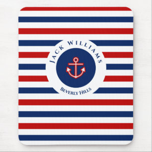 Mousepad Marinho Marinho Náutico Vermelho Vermelho Azul Fa