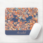 Mousepad Marinho Neutro Terrestre Personalizado dos Botânic<br><div class="desc">Brilhe o seu espaço de trabalho com esta almofada de rato personalizável, com um design vibrante e suculento em tons de coral quente e cor de pêssego contra um fundo de marinho rico. Perfeito para amantes de plantas e para quem gosta de adicionar um toque pessoal à sua mesa, este...</div>