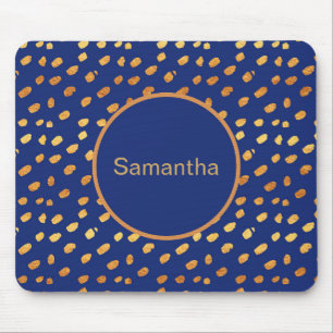 Mousepad Marinho Personalizado Azul e Monograma Do