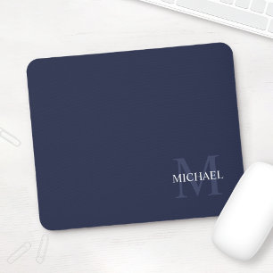 Mousepad Marinho Personalizado Clássico Monograma e Nome A