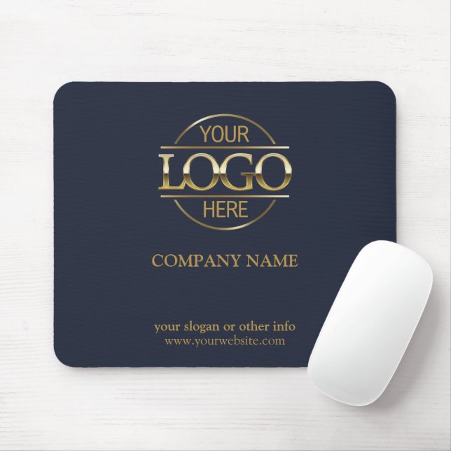 Mousepad Marinho personalizado Promocional azul Logotipo co (Com mouse)