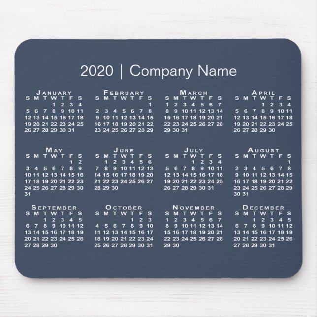 Mousepad Marinho Simples Azul Branco 2020 Nome da Empresa d (Frente)