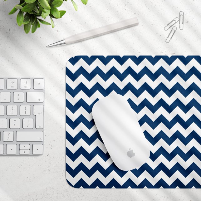 Mousepad Marinho Zigzag, Marinho Chevron, Padrão Geométrico (Criador carregado)