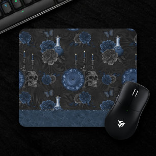 Mousepad Marinho Zodiac Magic Rosas de crânio gótico az