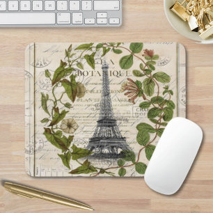 Mousepad mariposa botânica francesa deixa paris eiffel torr