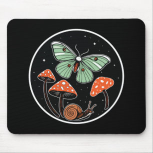 Mousepad Mariposa Mística com Cogumelos e Caracol