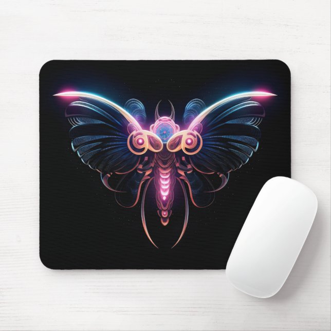 Mousepad Mariposa Neon Ciberpunk (Com mouse)