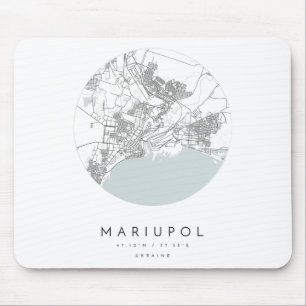Mousepad Mariupol Ucrânia Coordenadas Mapa Cidade Natal