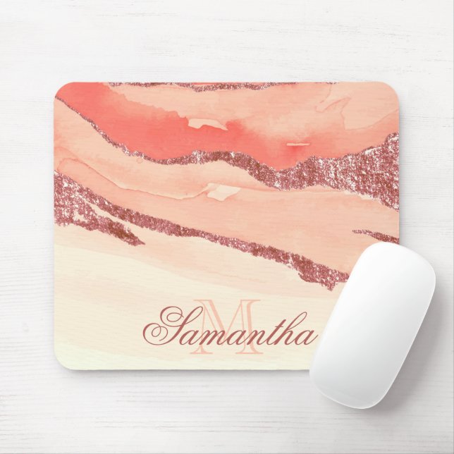 Mousepad Mármaco Dourado e Lítio rosa (Com mouse)