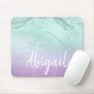 Mousepad Mármaco violeta e relva de menta moderna