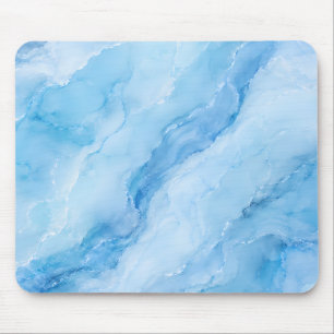 Mousepad Mármore Abstrato Azul Céu Luxuoso