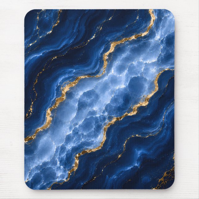 Mousepad Mármore Ágata Safira de Luxo (Frente)