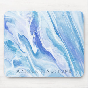 Mousepad Mármore azul de paisagem turquesa personalizável