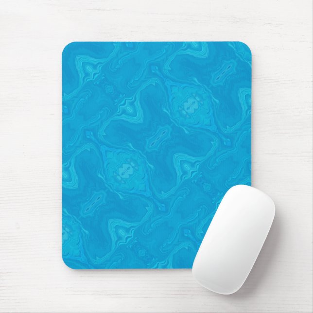 Mousepad Mármore Azul Personalizado Abstrato (Com mouse)