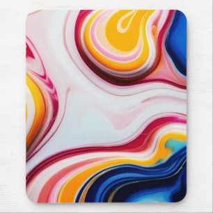 Mousepad Mármore azul-preto-branco-cor-de-rosa