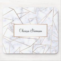 mármore branco geométrico do ouro cor-de-rosa