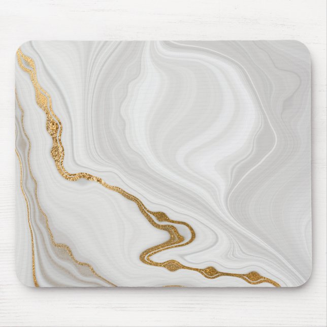 Mousepad Mármore branco minimalista (Frente)