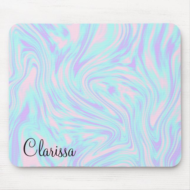 Mousepad mármore branco roxo, cor-de-rosa elegante (Frente)