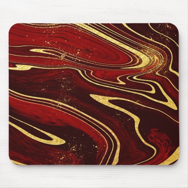 Mousepad Mármore Burgundy e Dourado (Frente)