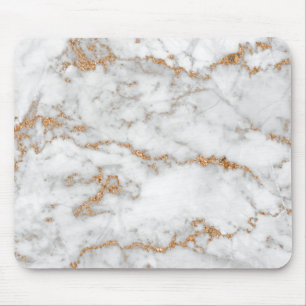 Mousepad Mármore cinzento branco Dourado abstrato do brilh