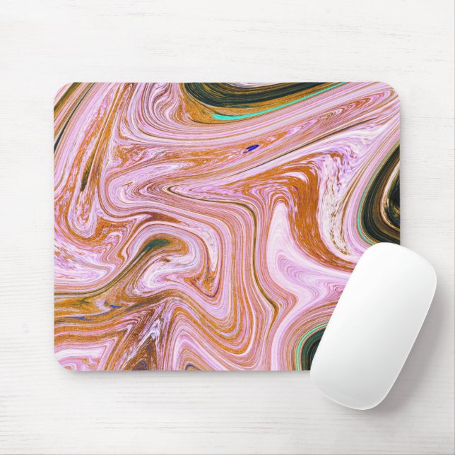 Mousepad Mármore Cor-de-rosa e laranja (Com mouse)