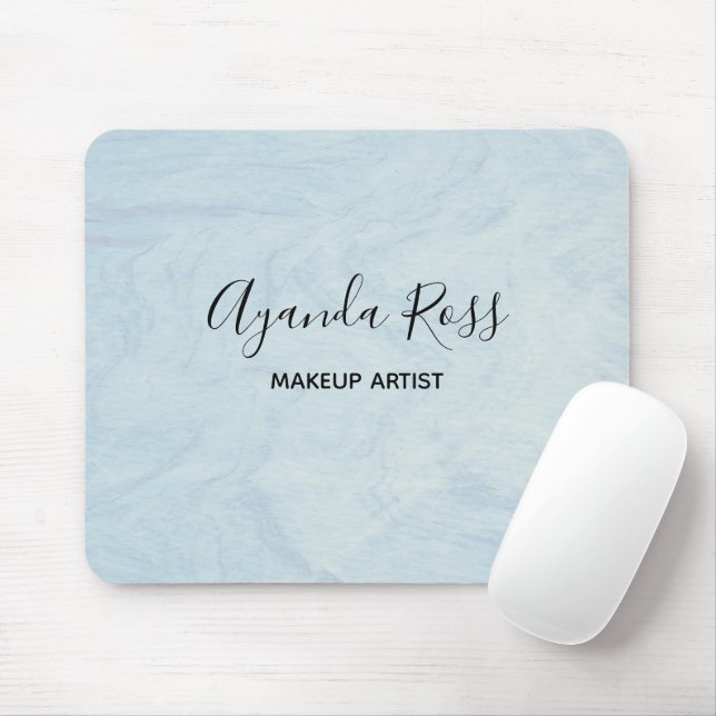 Mousepad Mármore de aquarela azul pastel (Com mouse)