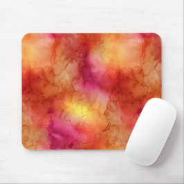 Mousepad Mármore de Tinta Alcoólica Laranja Rosa