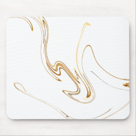 Mousepad Mármore Dourado e Branco Minimalista