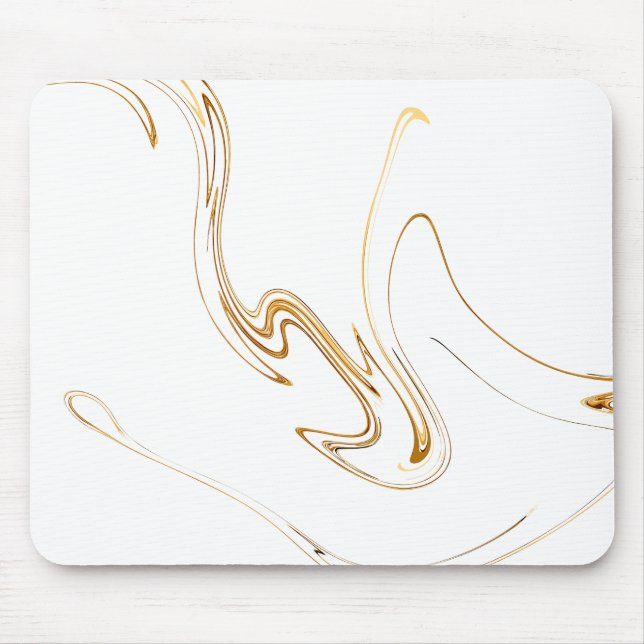 Mousepad Mármore Dourado e Branco Minimalista (Frente)