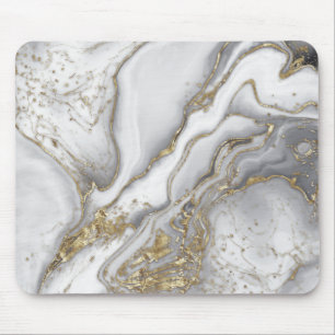 Mousepad Mármore líquido de Cinzas - pérola e ouro