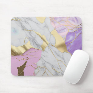 Mousepad Mármore Luxuoso Lavanda & Dourado