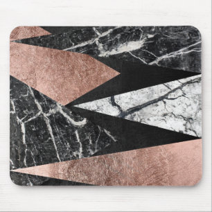 Mousepad Mármore moderno elegante, ouro cor-de-rosa, &