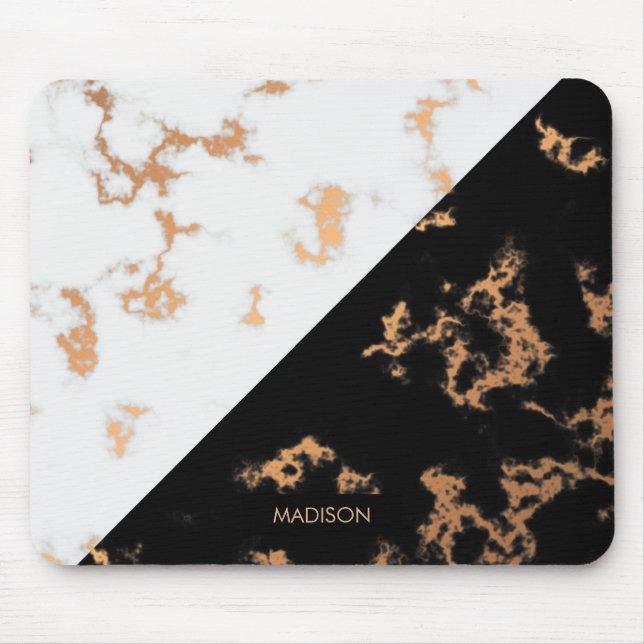 Mousepad Mármore Negro e Branco (Frente)