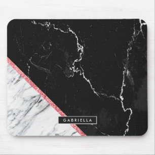 Mousepad Mármore preto & branco