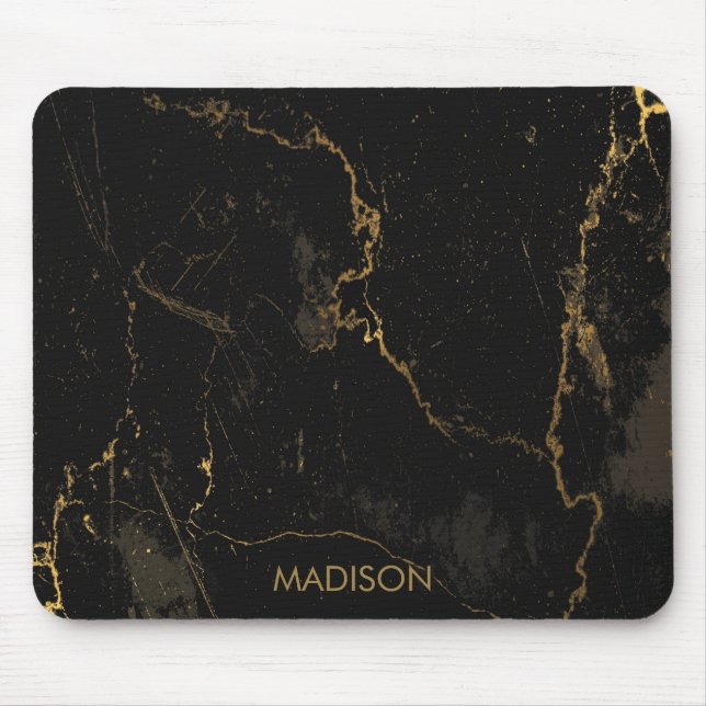 Mousepad Mármore preto Dourado (Frente)