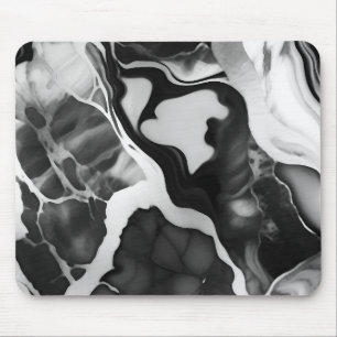 Mousepad Mármore preto e branco