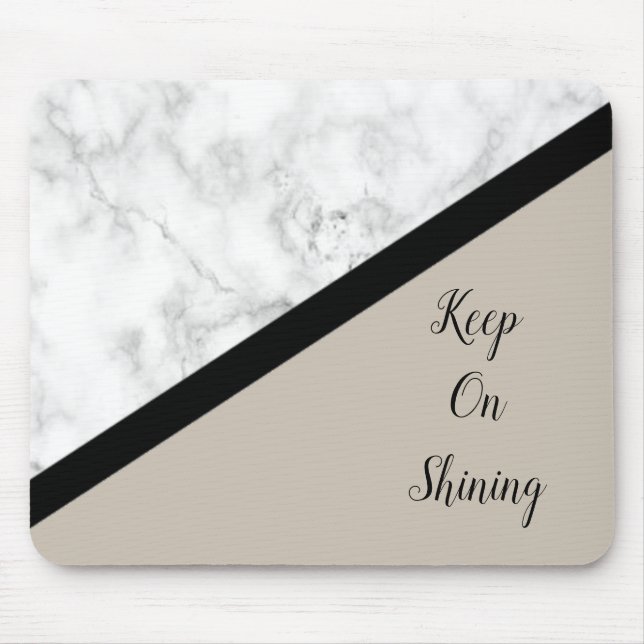 Mousepad Mármore Preto e Branco c/Tan (Frente)