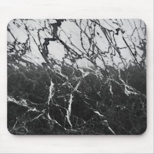 Mousepad Mármore Preto e Branco Moderno Glamour Tendência