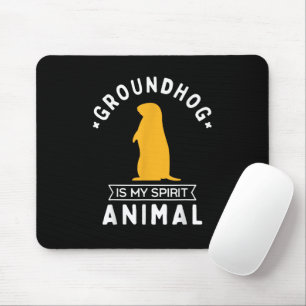 Mousepad Marmota é meu Animal Espiritual Divertido Marmota
