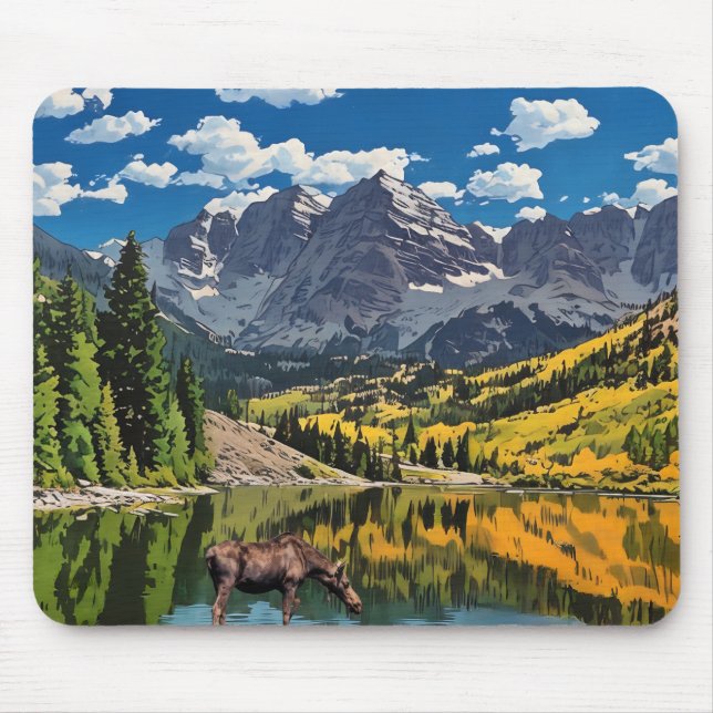 Mousepad Maroon Bells e Moose (Frente)