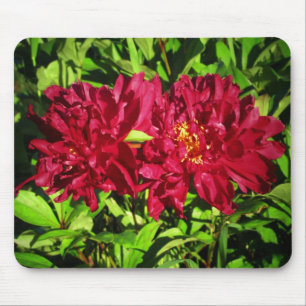 Mousepad Marrom do contraste do verão em flores verdes