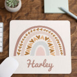 Mousepad Marrom rosa Boho Arco-Íris Nome Personalizado Mono<br><div class="desc">Este é um Pad de Mouse Castanho Rosa Boho Arco-Íris Personalizado!</div>