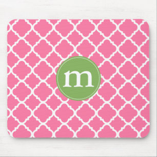 Mousepad Marroquino cor-de-rosa elegante Quatrefoil
