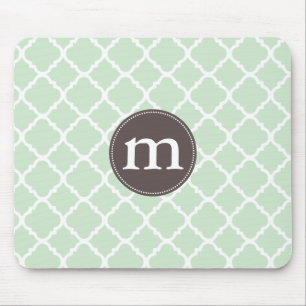 Mousepad Marroquino elegante Quatrefoil da hortelã
